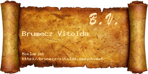 Brumecz Vitolda névjegykártya
